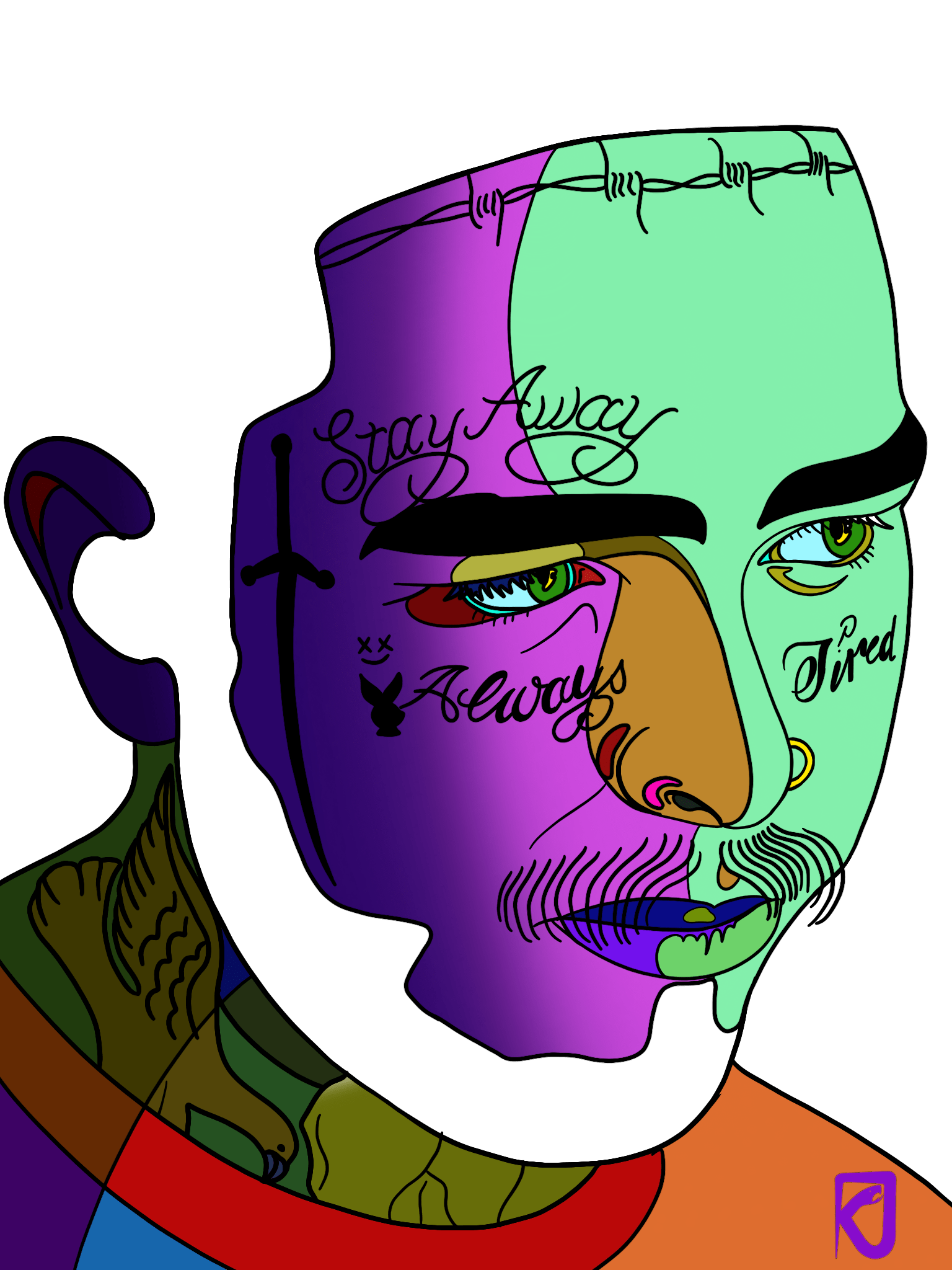 1536x2048 Graphic Art Of Post Malone Cartoon, HD Wallpaper