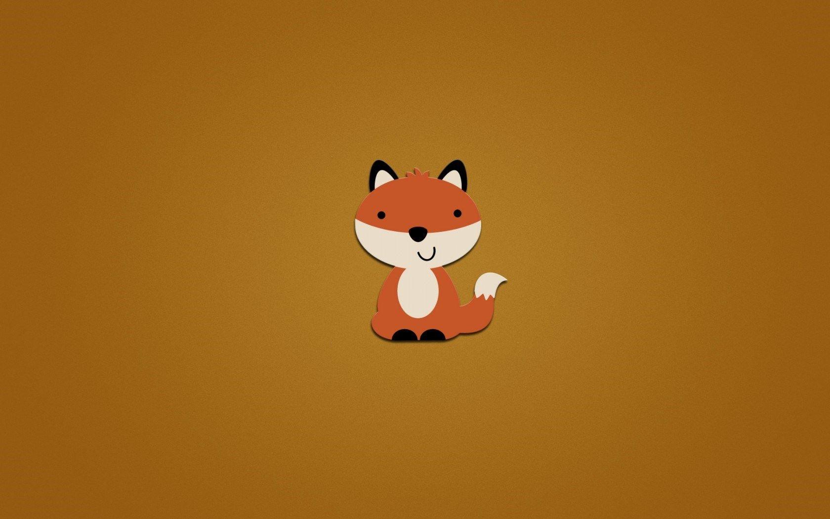 1680x1050 Cute Cartoon Fox Wallpaper