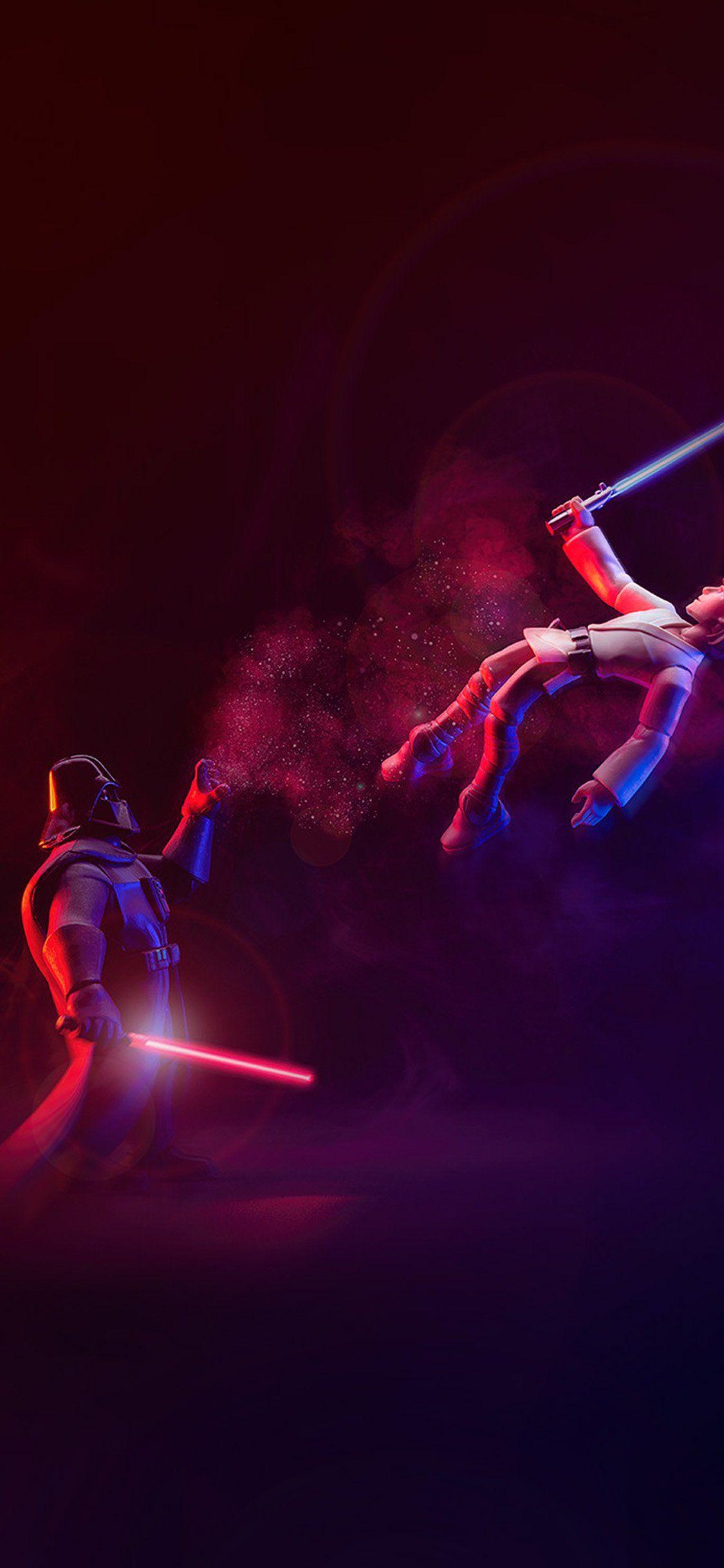 1125x2436 Starwars Cartoon Cute Red Film Art Wallpaper