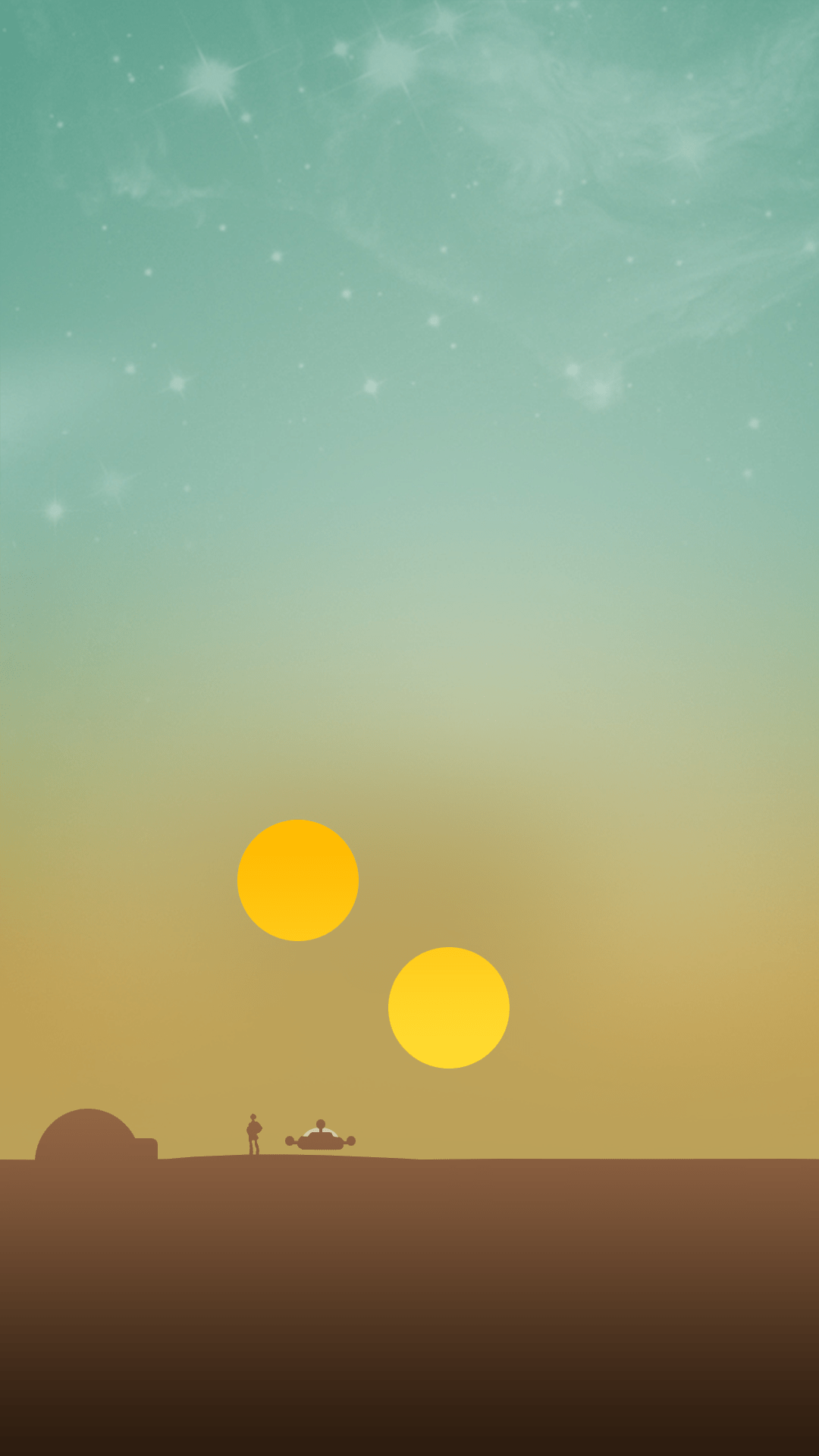 1080x1920 Binary Sunset phone wallpaper