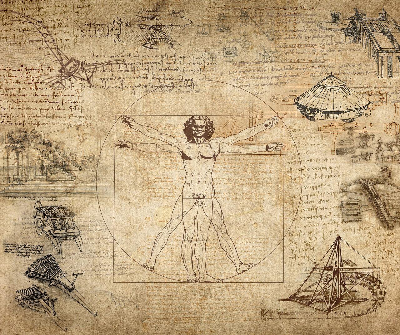 1280x1074 Collage Leonard Da Vinci Vitruvian Man Free Picture