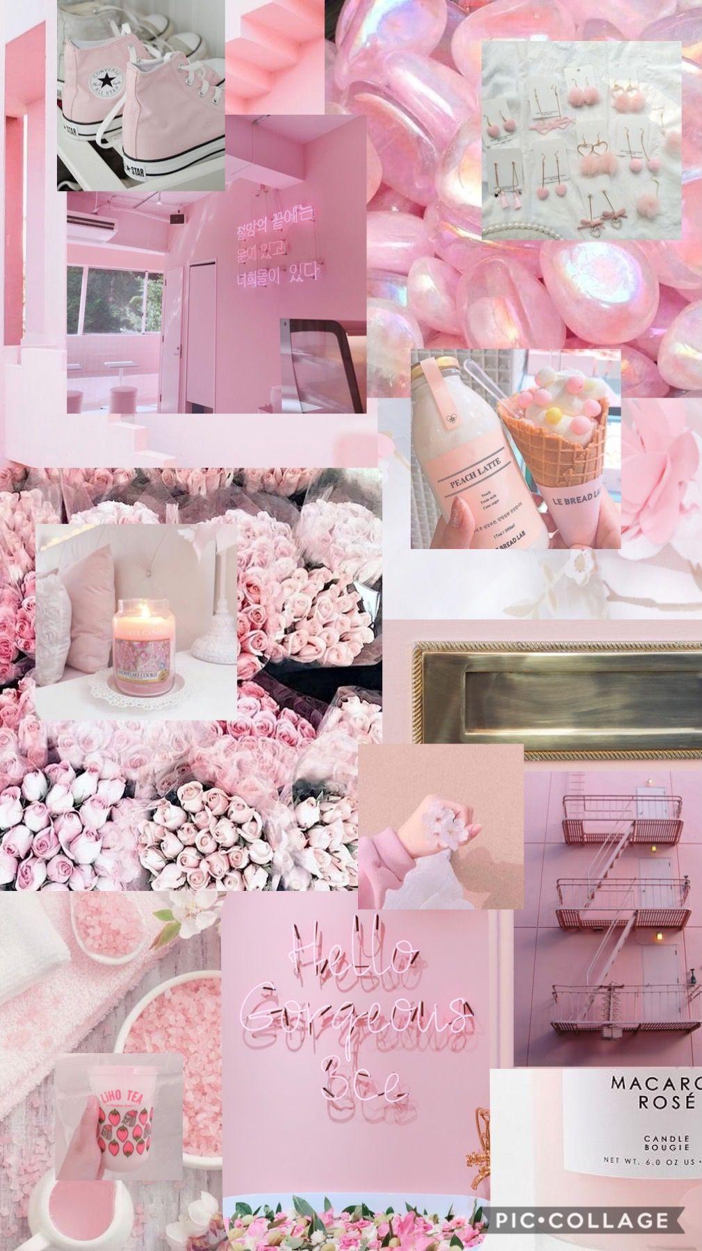 Aesthetic Macbook Wallpaper Collage Light Pink - magiaprzygod