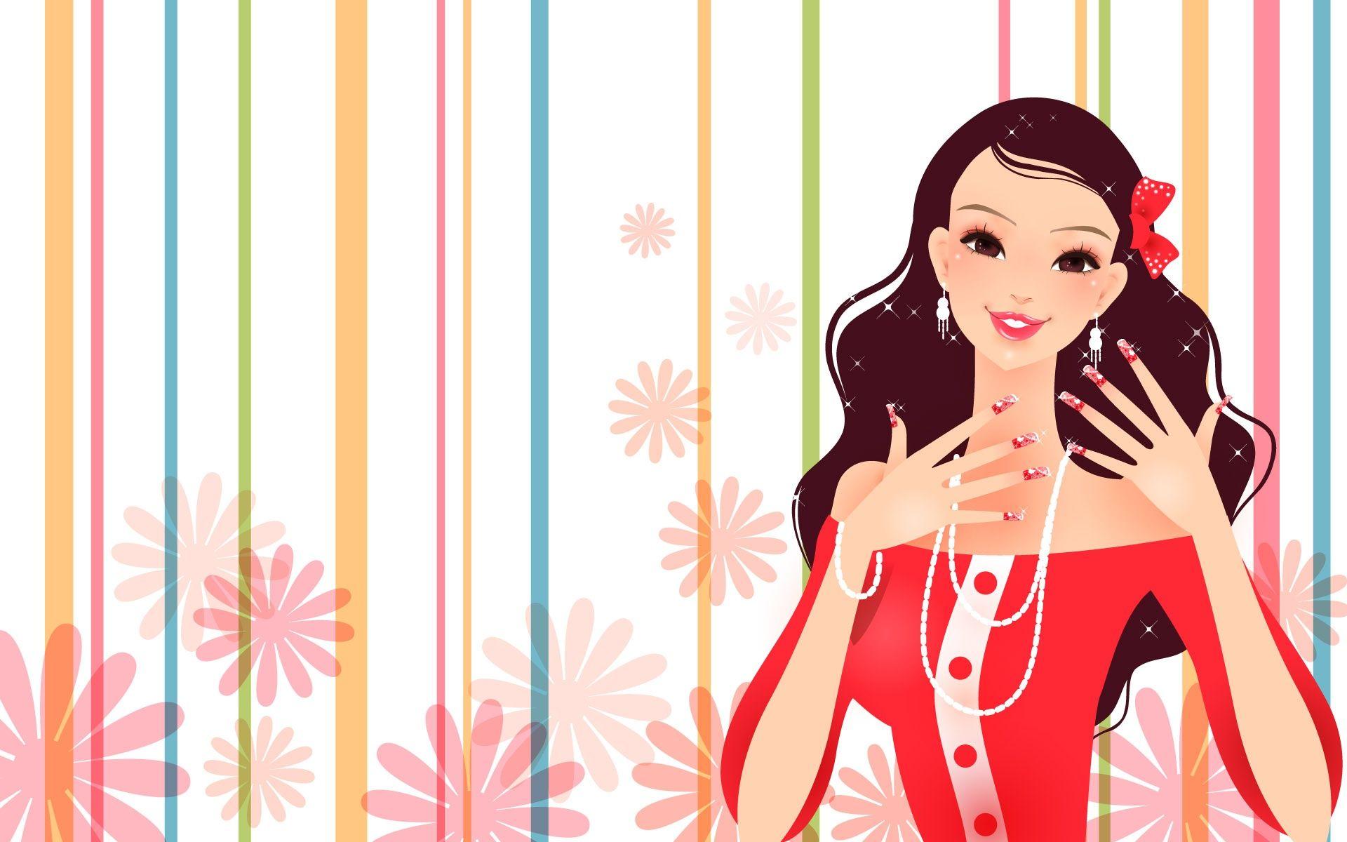 1920x1200 Vector girl fashion dress gorgeous wallpaper. Wallpaper