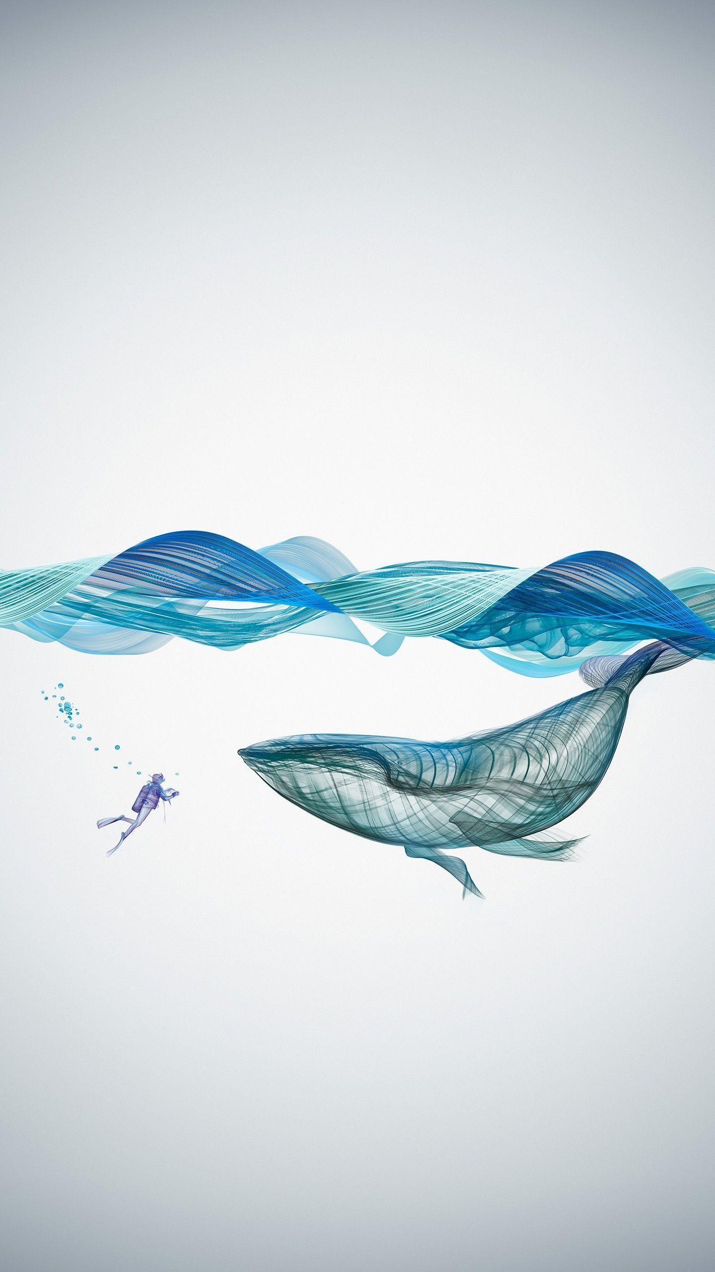 1440x2560 Misc #Underwater Whale Illustration #wallpaper in 2019