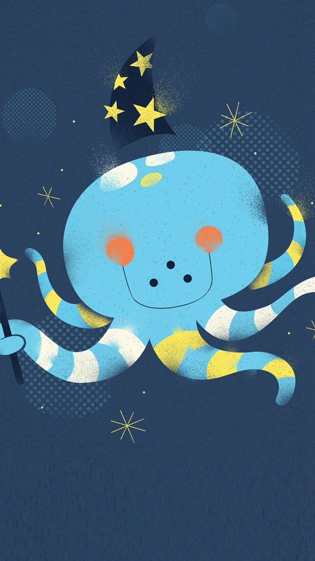 1080x1920 Fun Octopus Pattern iPhone 8 Wallpaper Free Download