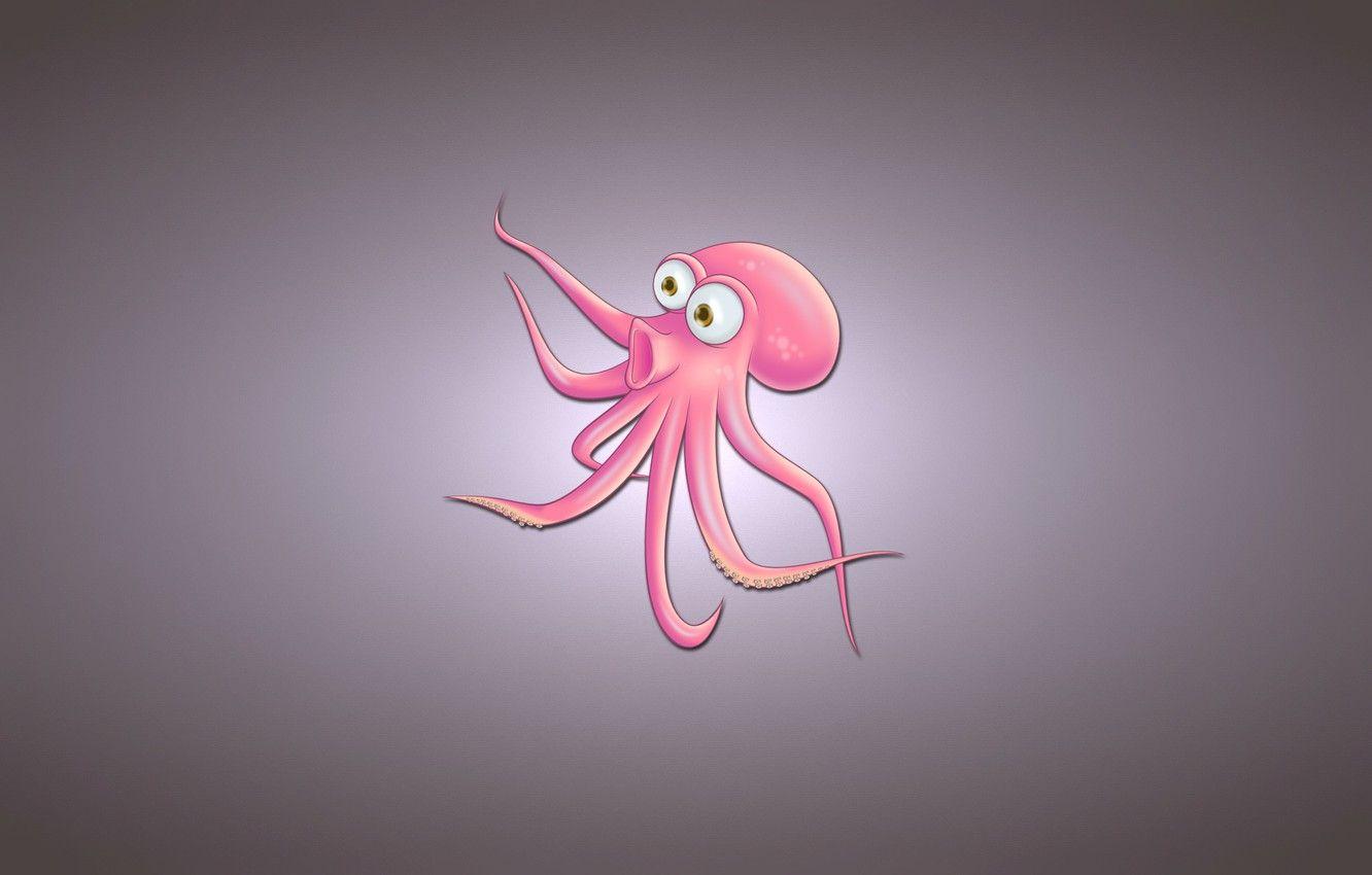 1332x850 Wallpaper look, pink, minimalism, octopus, light background