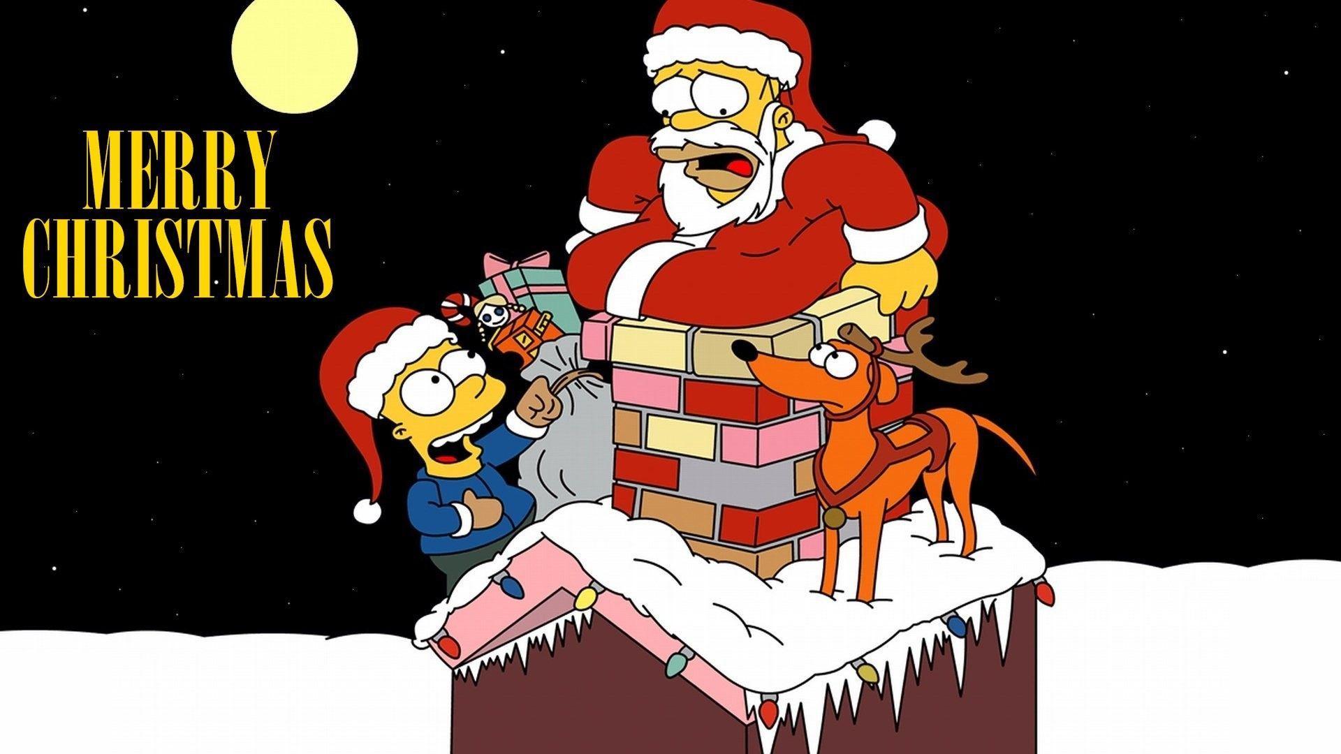 1920x1080 Simpsons Christmas Wallpaper