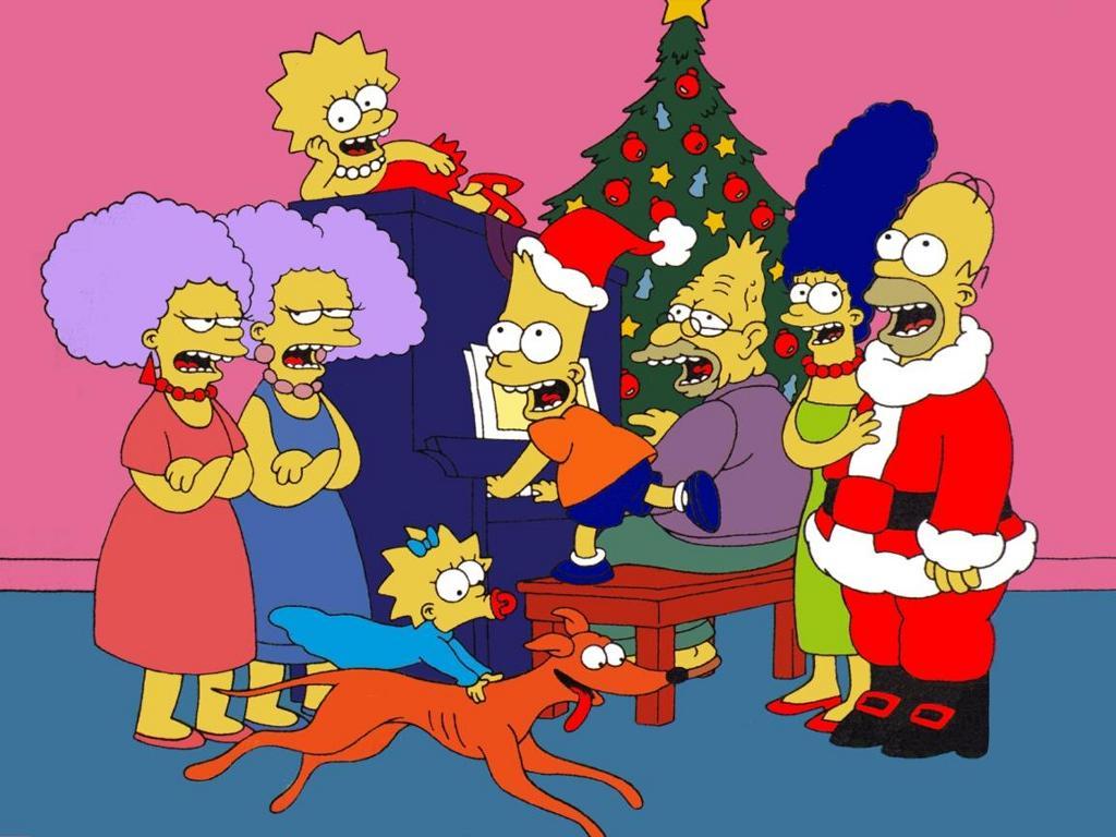 1024x768 Free download Simpsons Christmas Christmas Wallpaper 437306