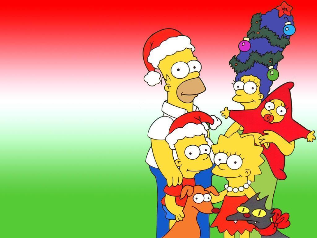 1024x768 Simpsons Christmas Wallpaper