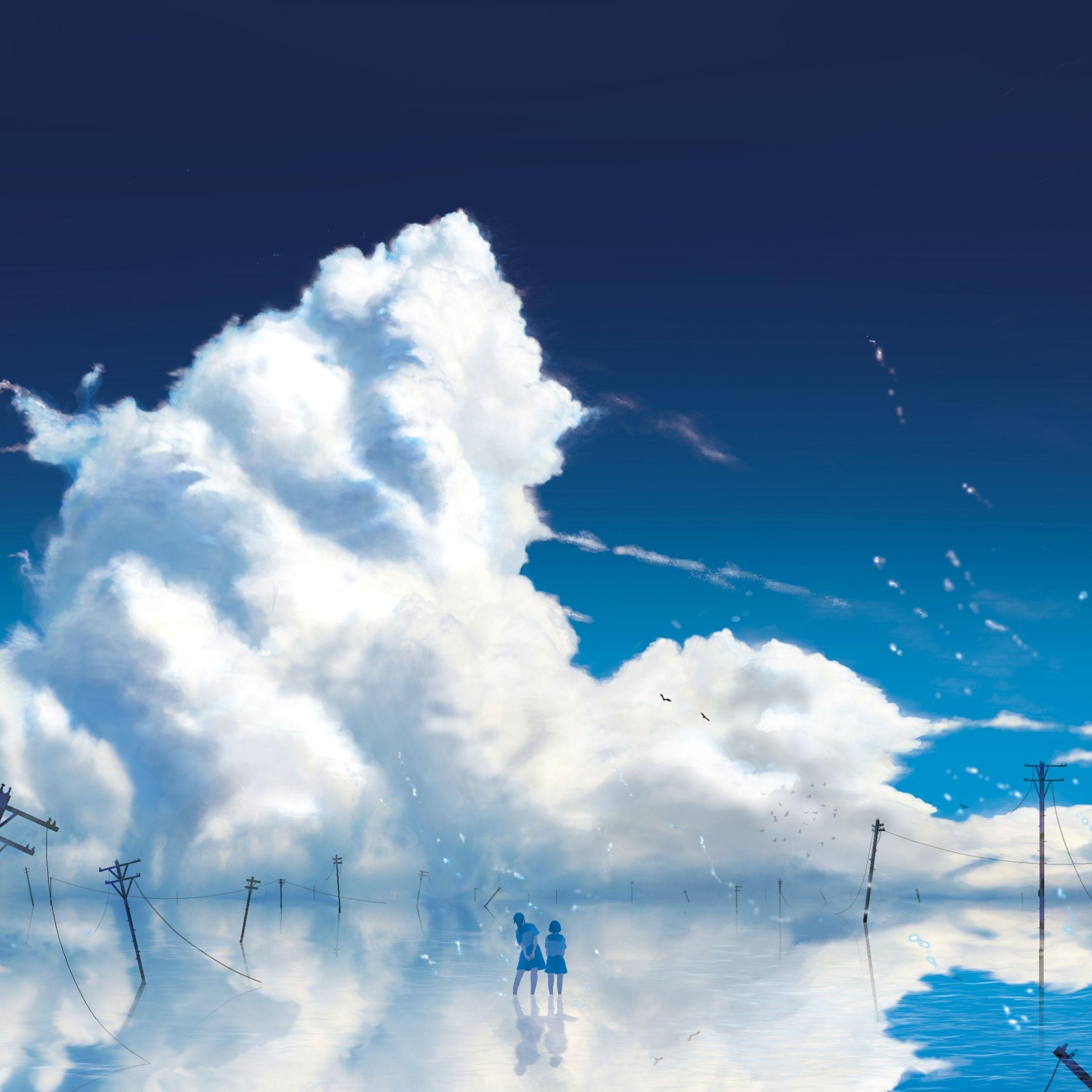 Anime, Landscape, Cloud, Street, Tree, HD wallpaper | Peakpx