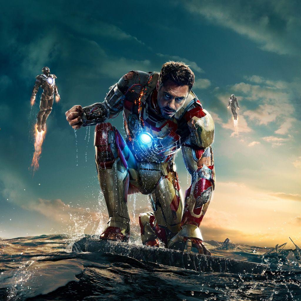 1024x1024 Iron Man 3 New iPad Wallpaper Free Download