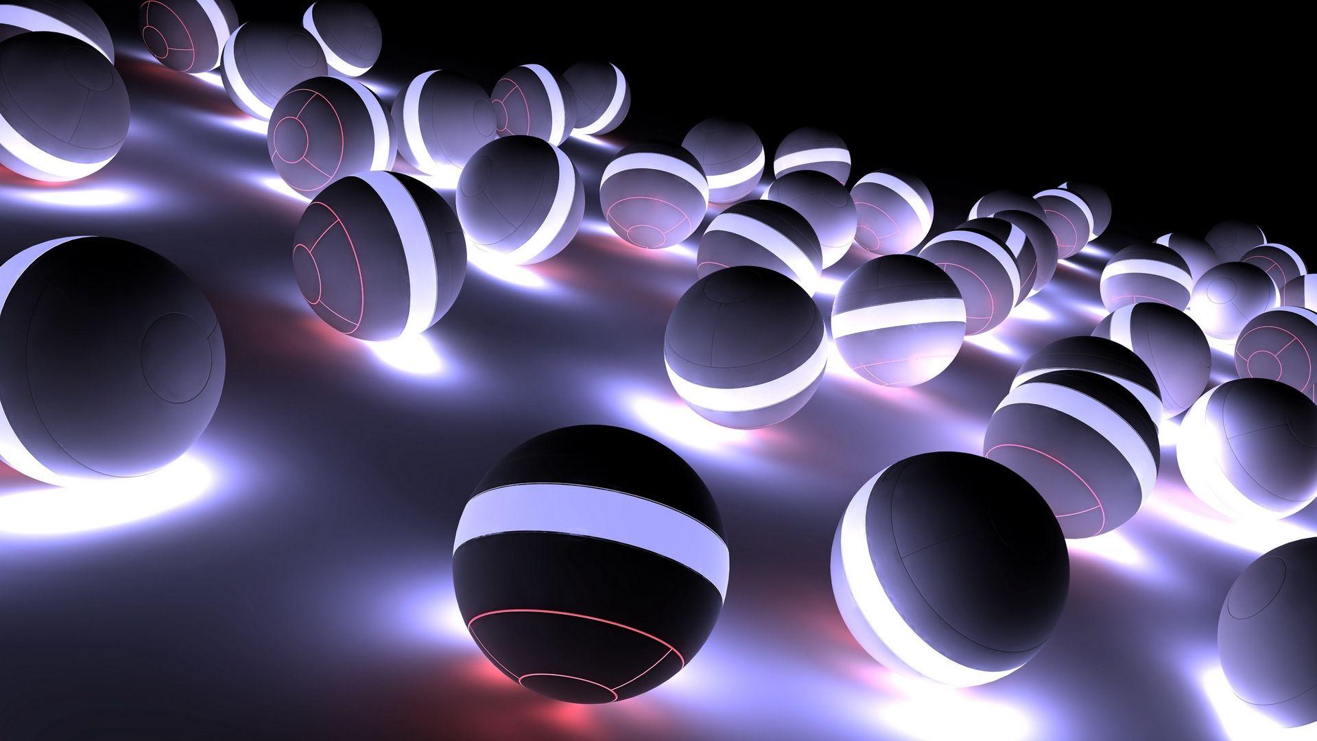 1920x1080 Download wallpaper 1920x1080 balls, neon, light, bright