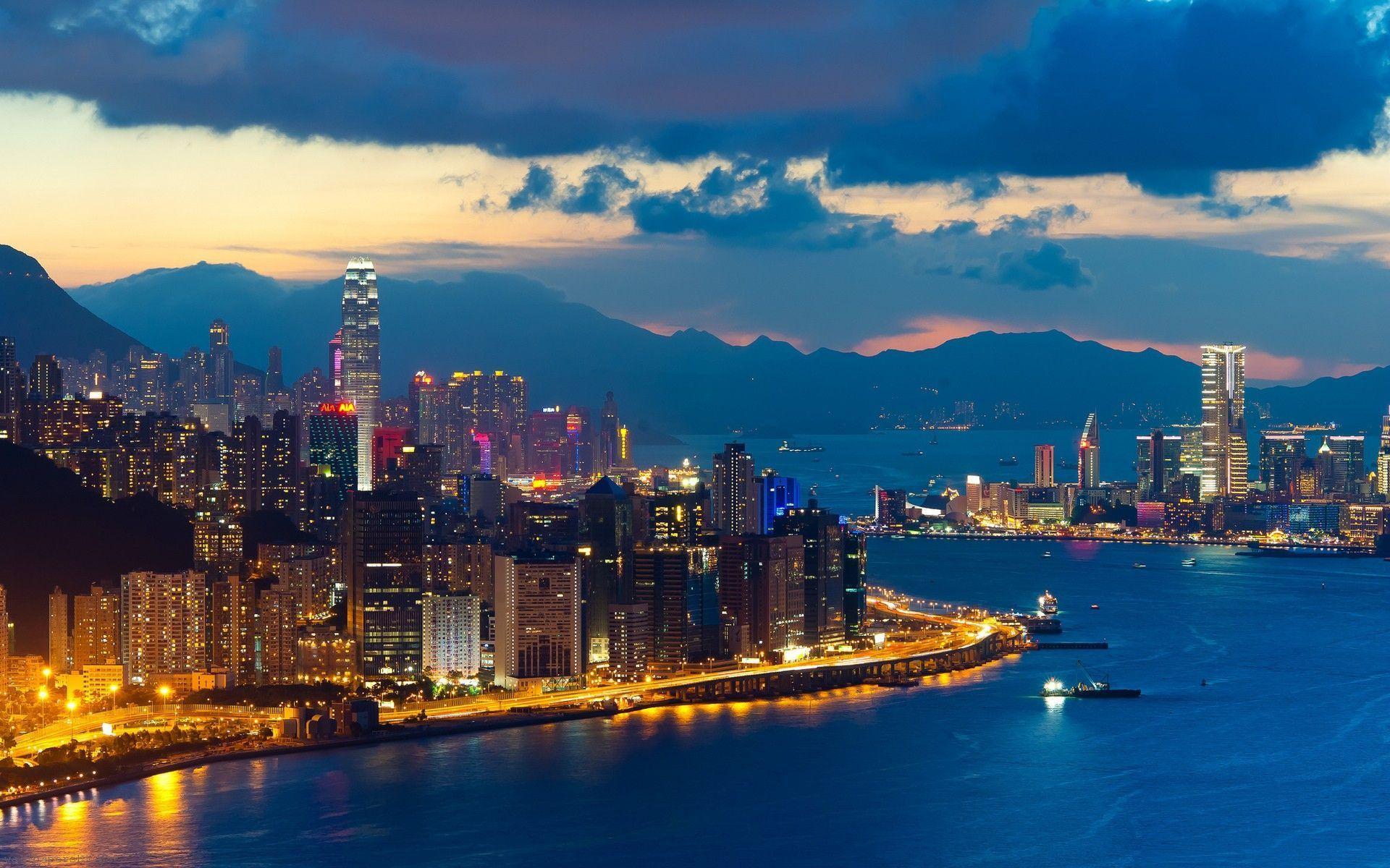 Hong Kong City Wallpaper 4K Night time Aesthetic Skyline 5824