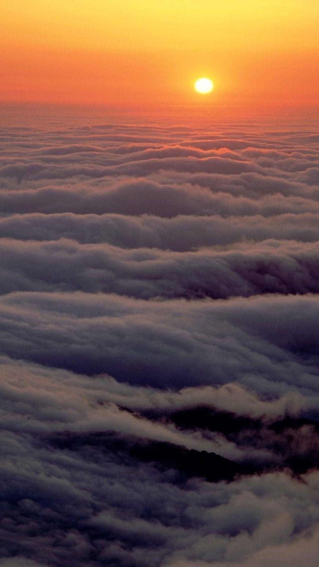 Hình nền tải xuống 1080x1920 - Mountain Above Clouds Sunset, HD