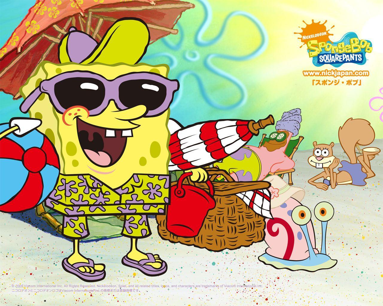 1280x1024 Spongebob Squarepants Summer HD Background for iPod