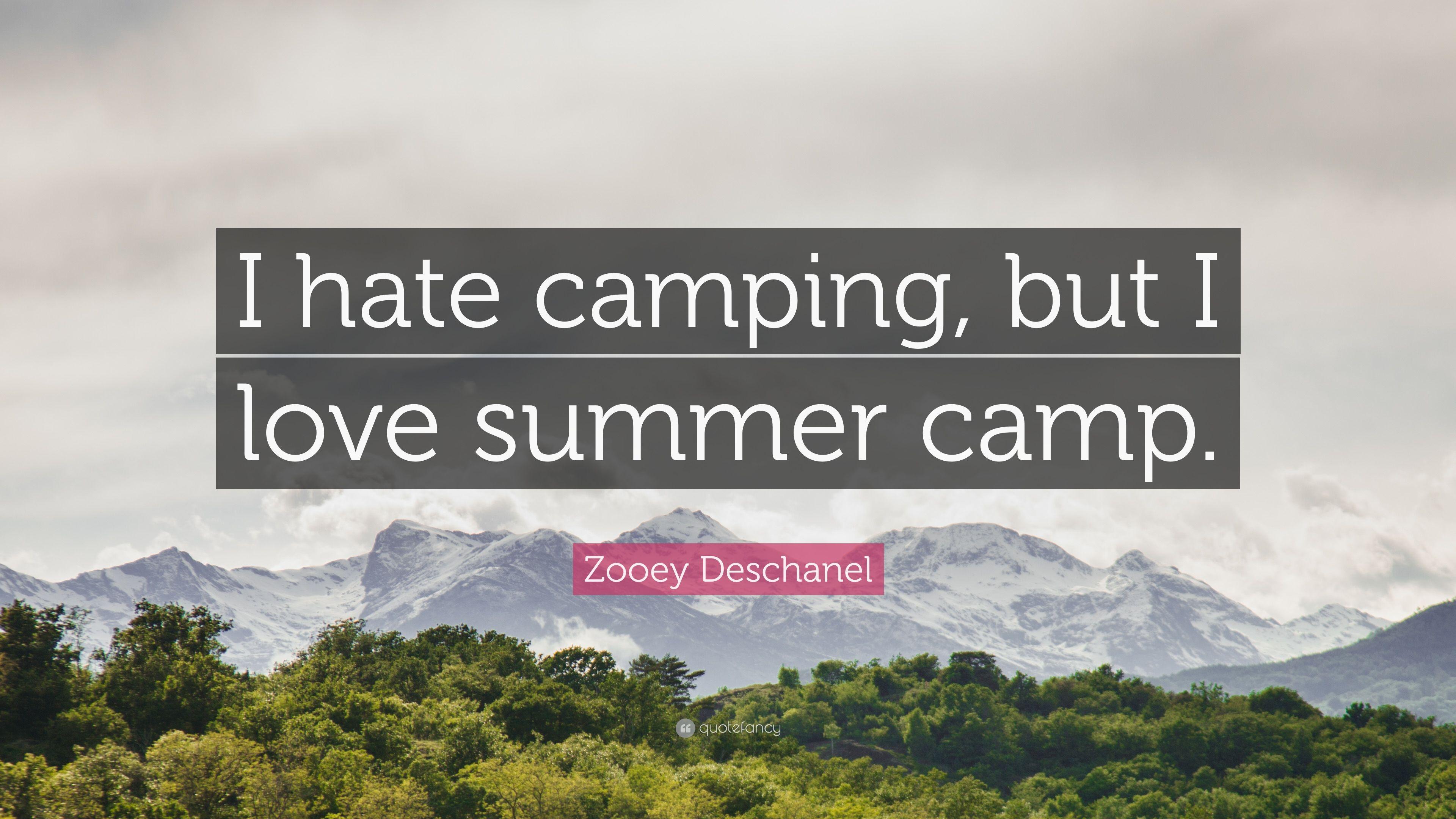 3840x2160 Zooey Deschanel Quote: “I hate camping, but I love summer