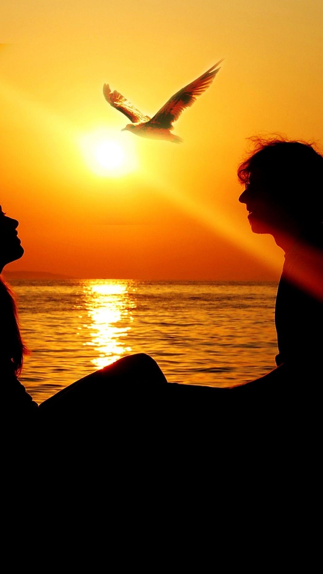 1080x1920 Download wallpaper 1080x1920 girl, sunset, summer, ray, love