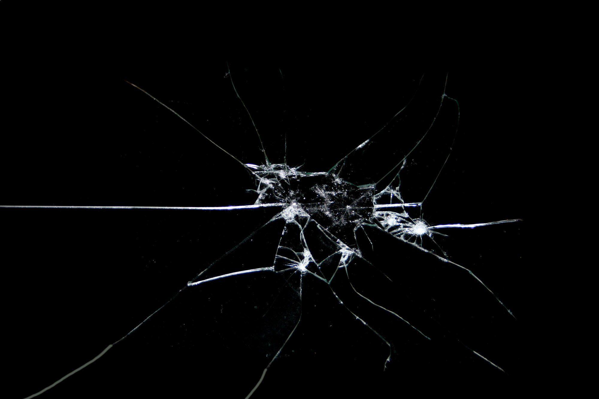 2000x1333 Broken glass shattered black background Wallpaper