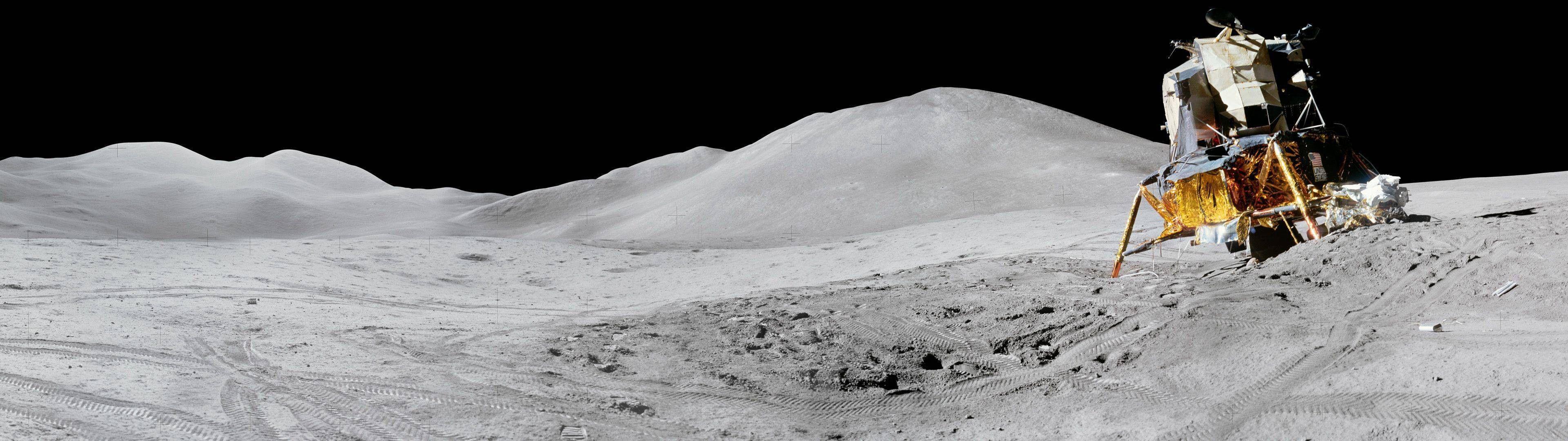 3840x1080 Moon Landing Dual Screen Wallpaperx1080
