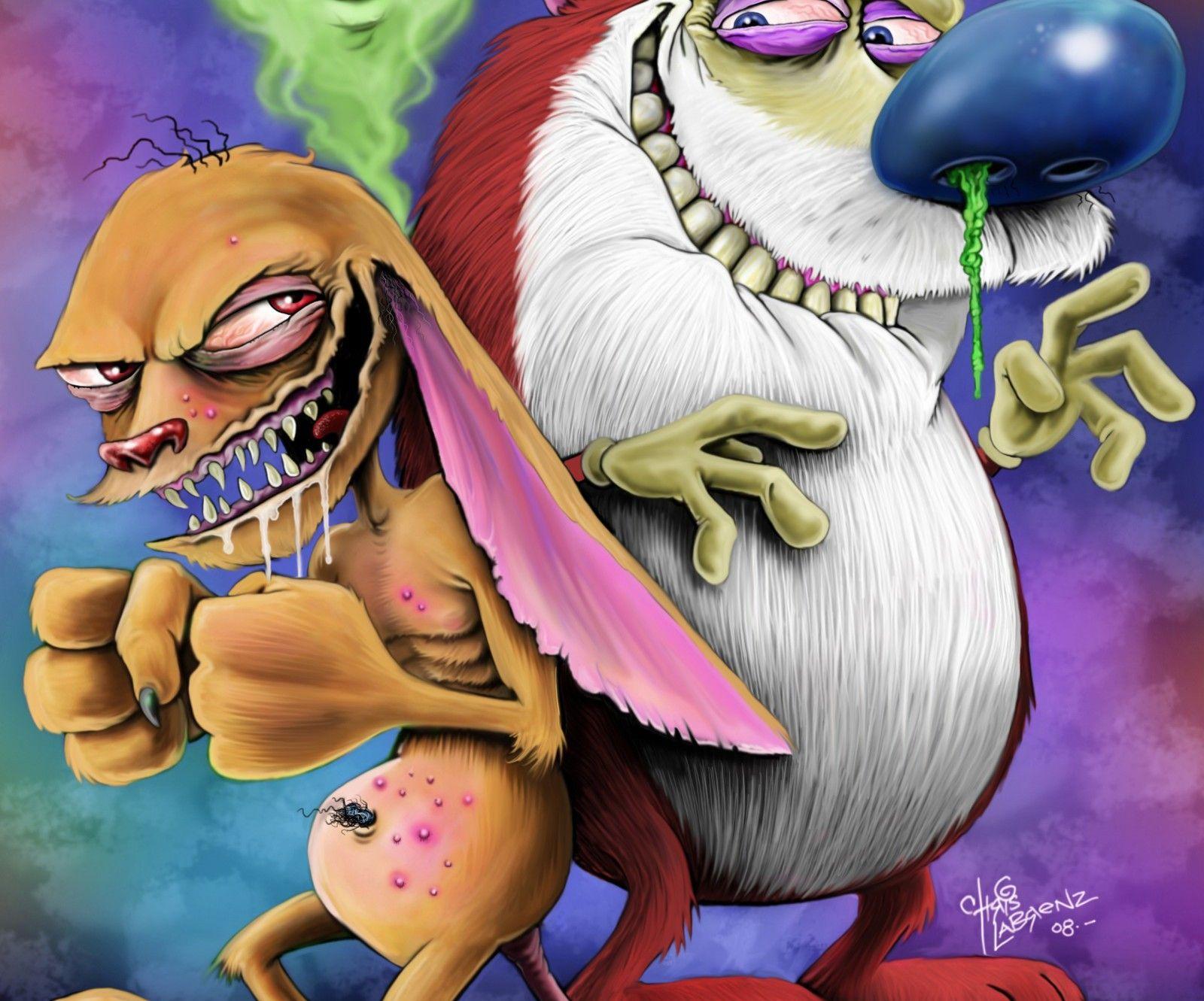 1600x1331 Download 1600x1331 Alternative art ren and stimpy realistic