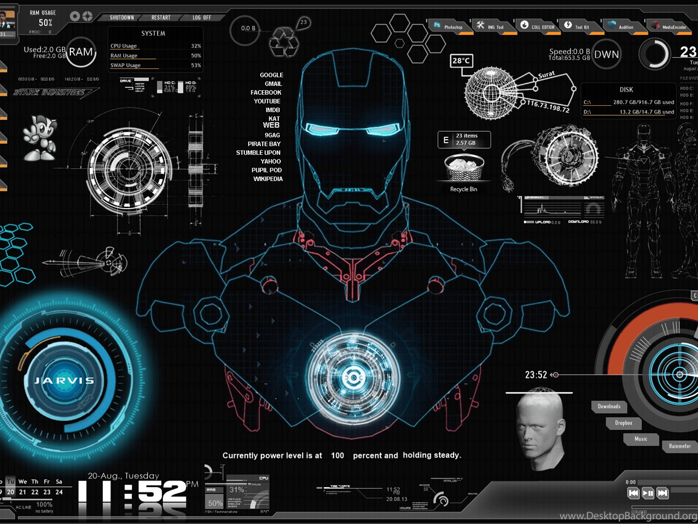 1400x1050 Iron Man Wallpaper Jarvis Desktop Wallpaper Desktop Background