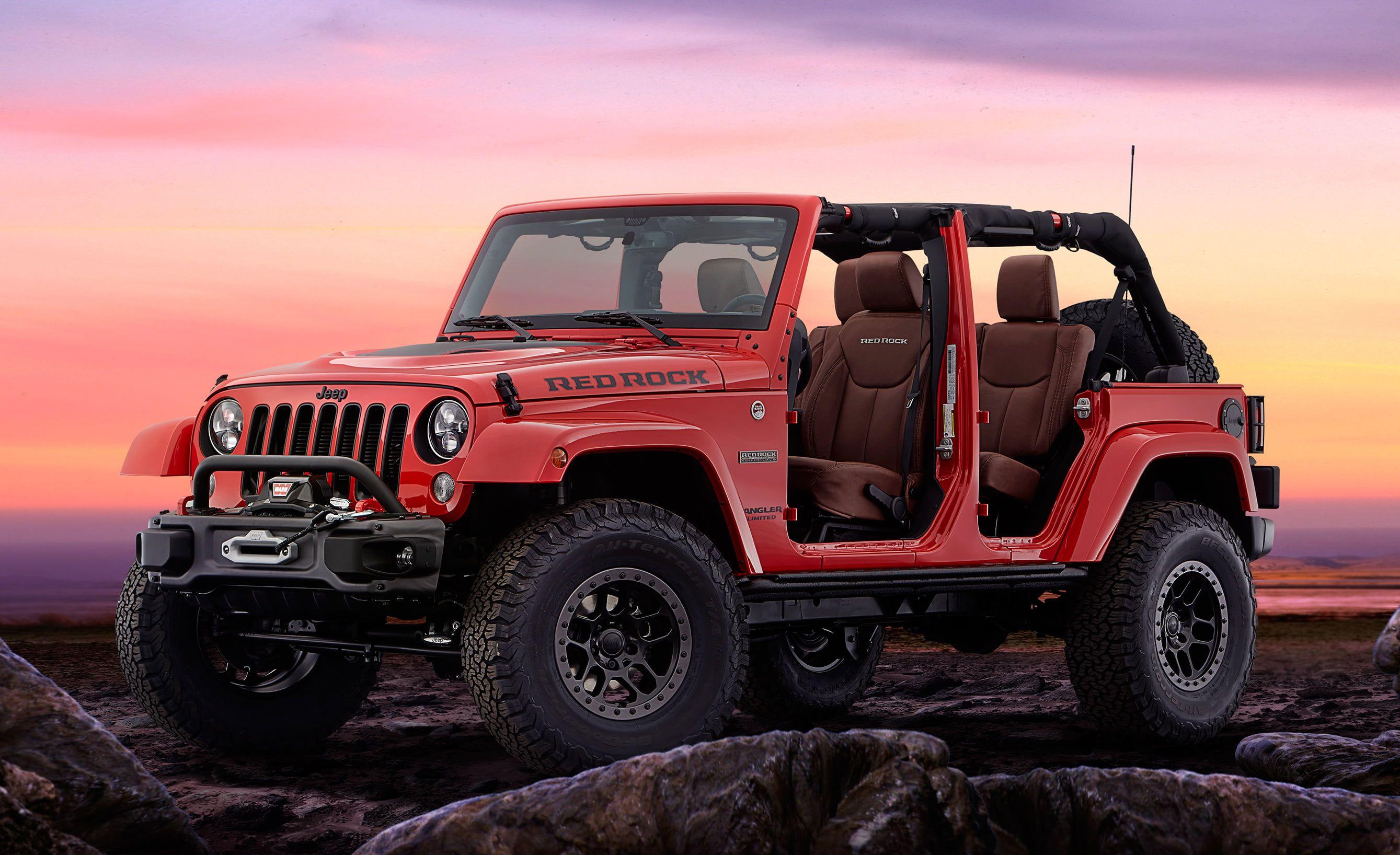 2678x1636 Empty red Jeep Wrangler HD wallpaper