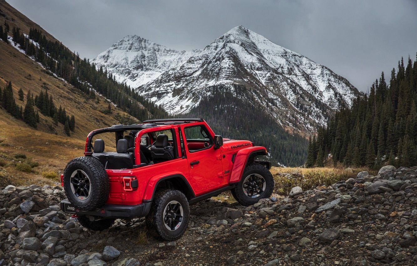 1332x850 Wallpaper snow, red, stones, the slopes, tops, Jeep