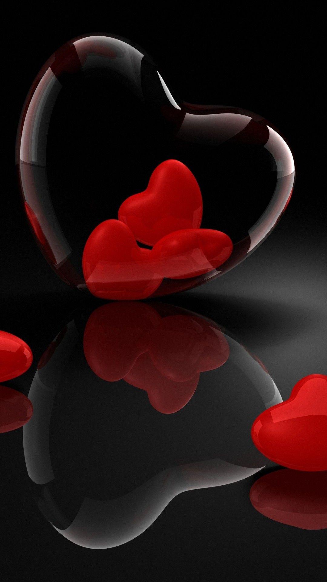 Download Cute Red And Black Love Heart Wallpaper  Wallpaperscom