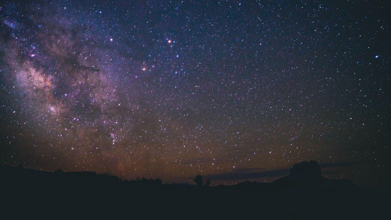 1366x768 Download wallpaper 1366x768 starry sky, universe, galaxy