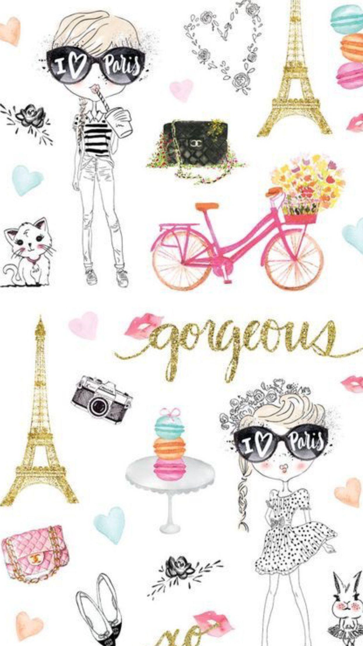 1242x2208 Cute Paris Wallpaper