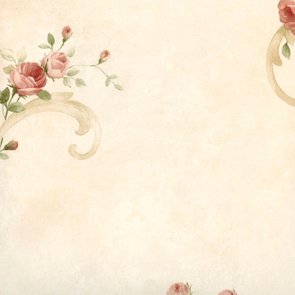 1000x1000 Escot Salmon Tearose Acanthus Wallpaper Sample