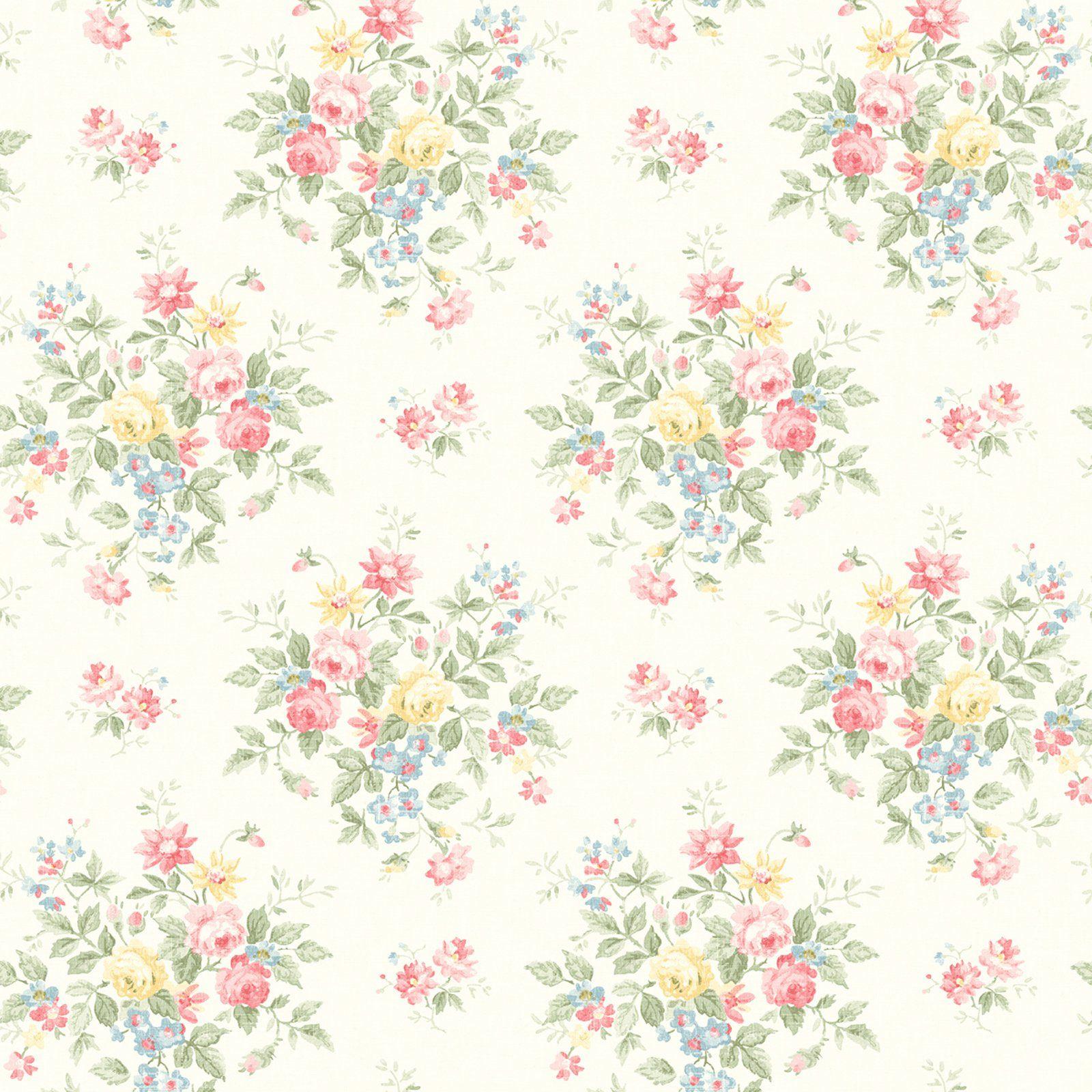 1600x1600 Fairwinds Studios Floral Bouquet Wallpaper Salmon in 2019