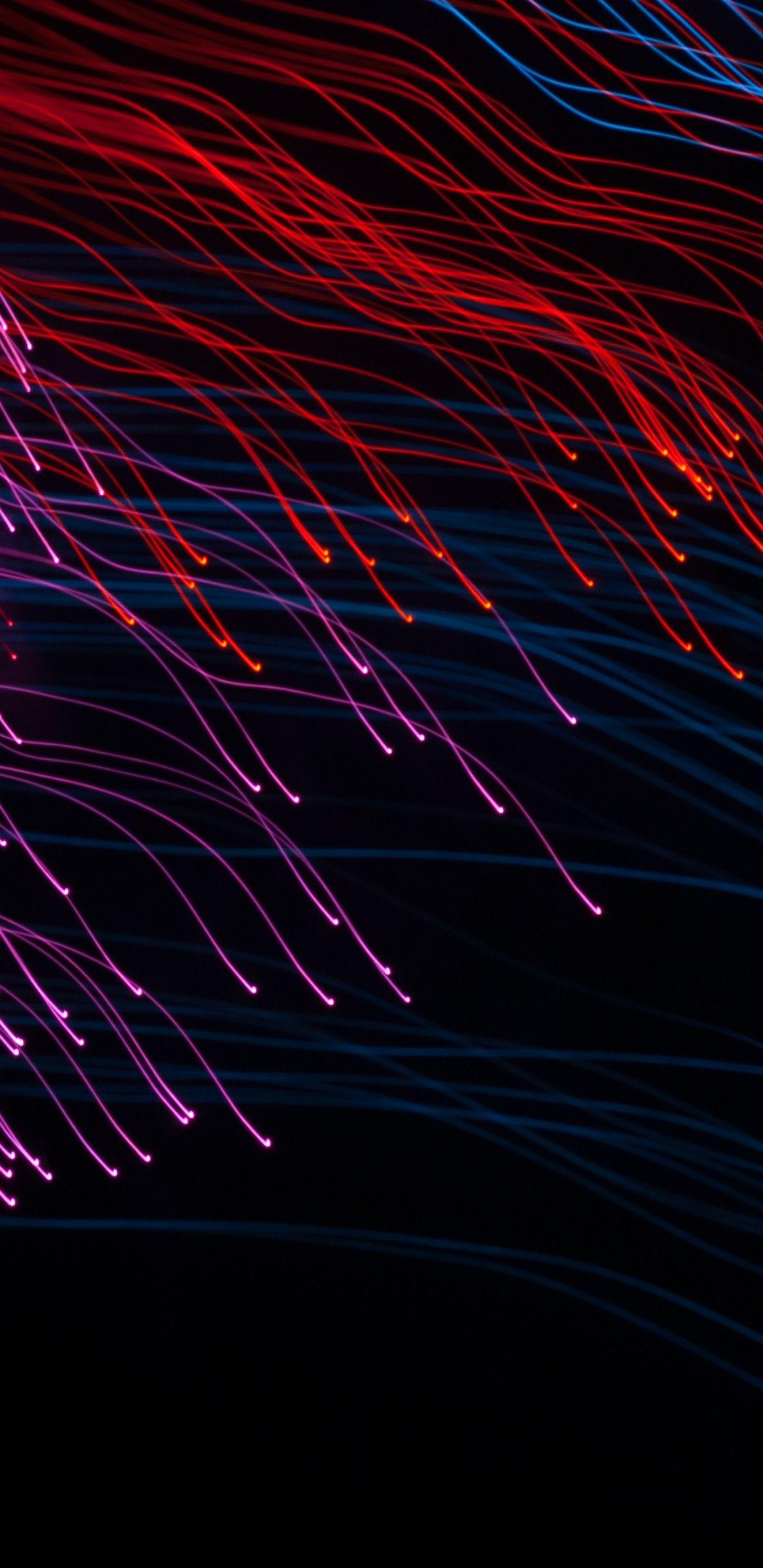 1440x2960 Download 1440x2960 Line Rain, Red And Purple Wallpaper
