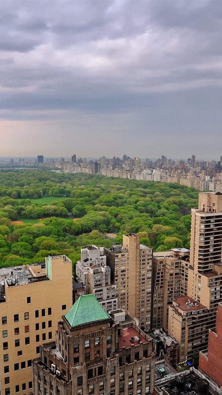 750x1334 Wallpaper Central Park, New York, city, buildings, trees