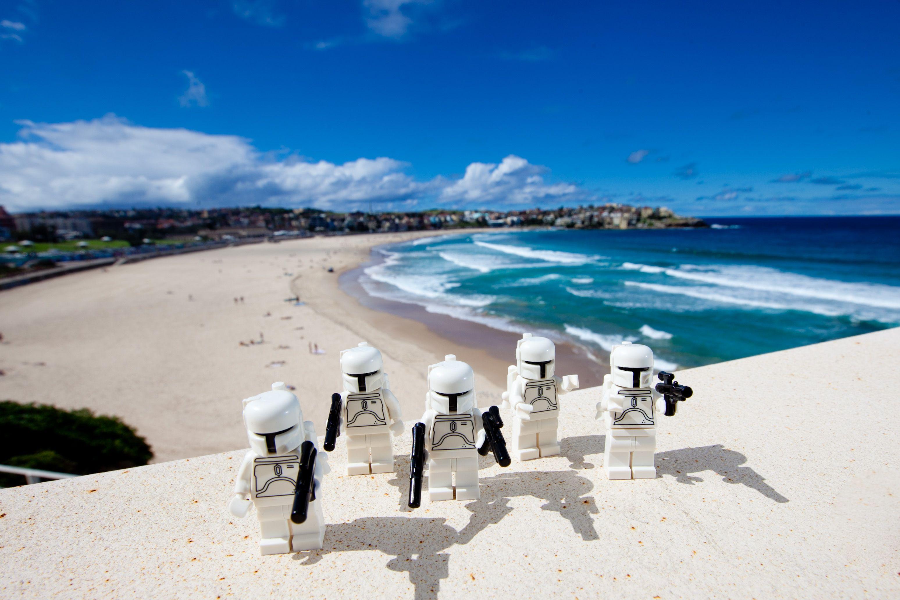 3095x2064 Star Wars, Clone Troopers, Legos, beaches Wallpaper