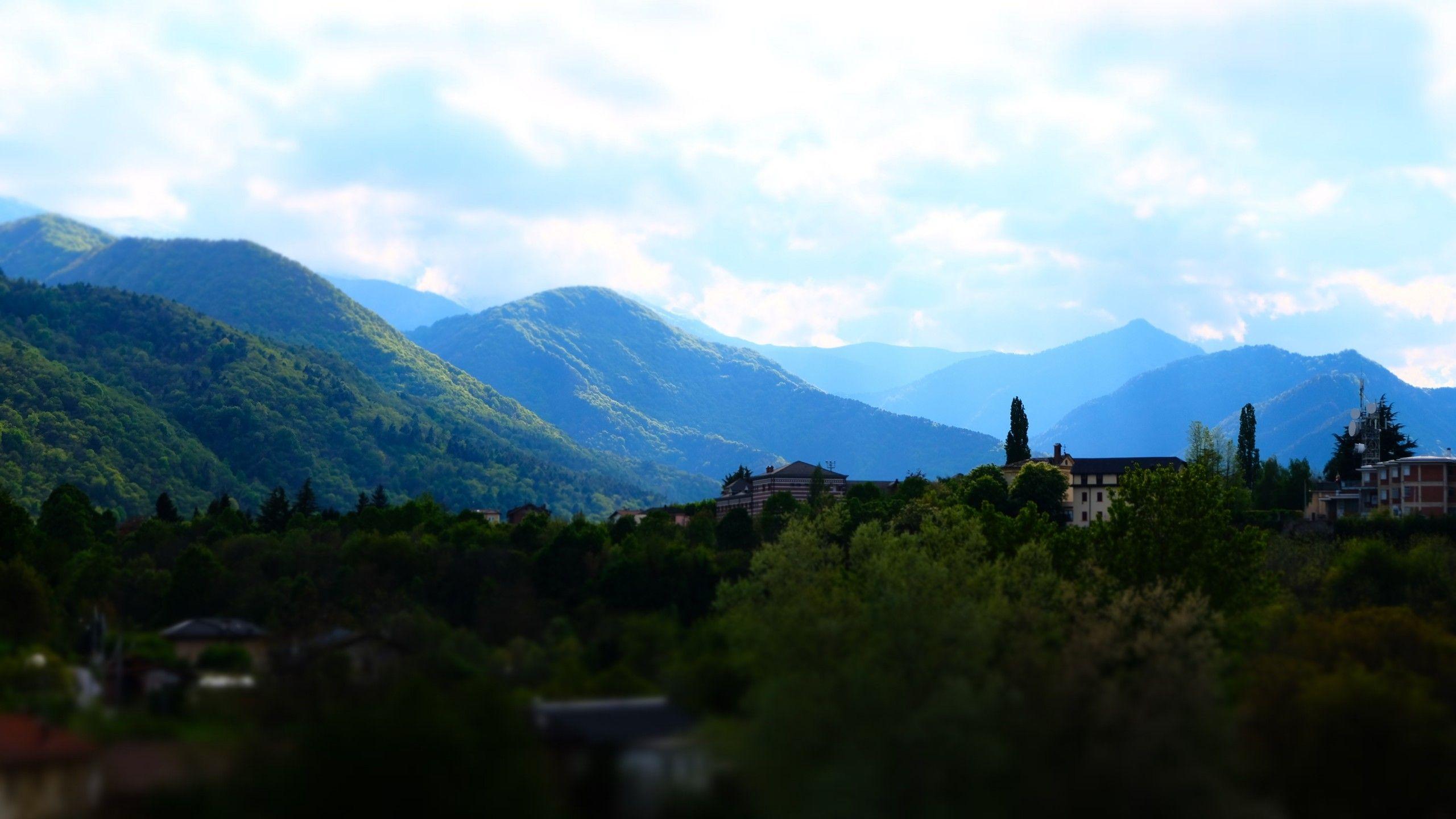 2560x1440 Download 2560x1440 Italy, Trees, Clouds, Buildings, Scenic