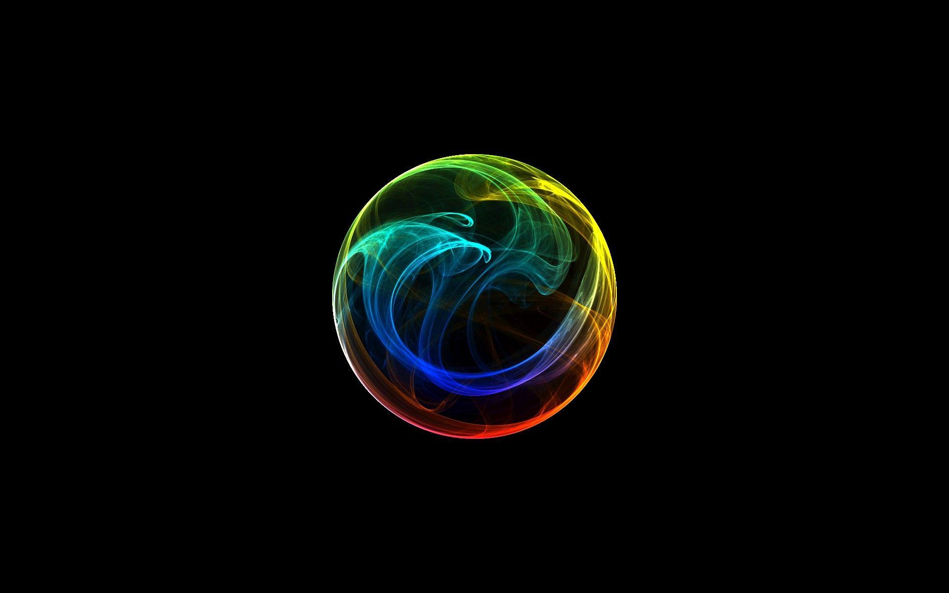 1920x1200 circles, Rainbows, Black, Background, Orbs Wallpaper HD
