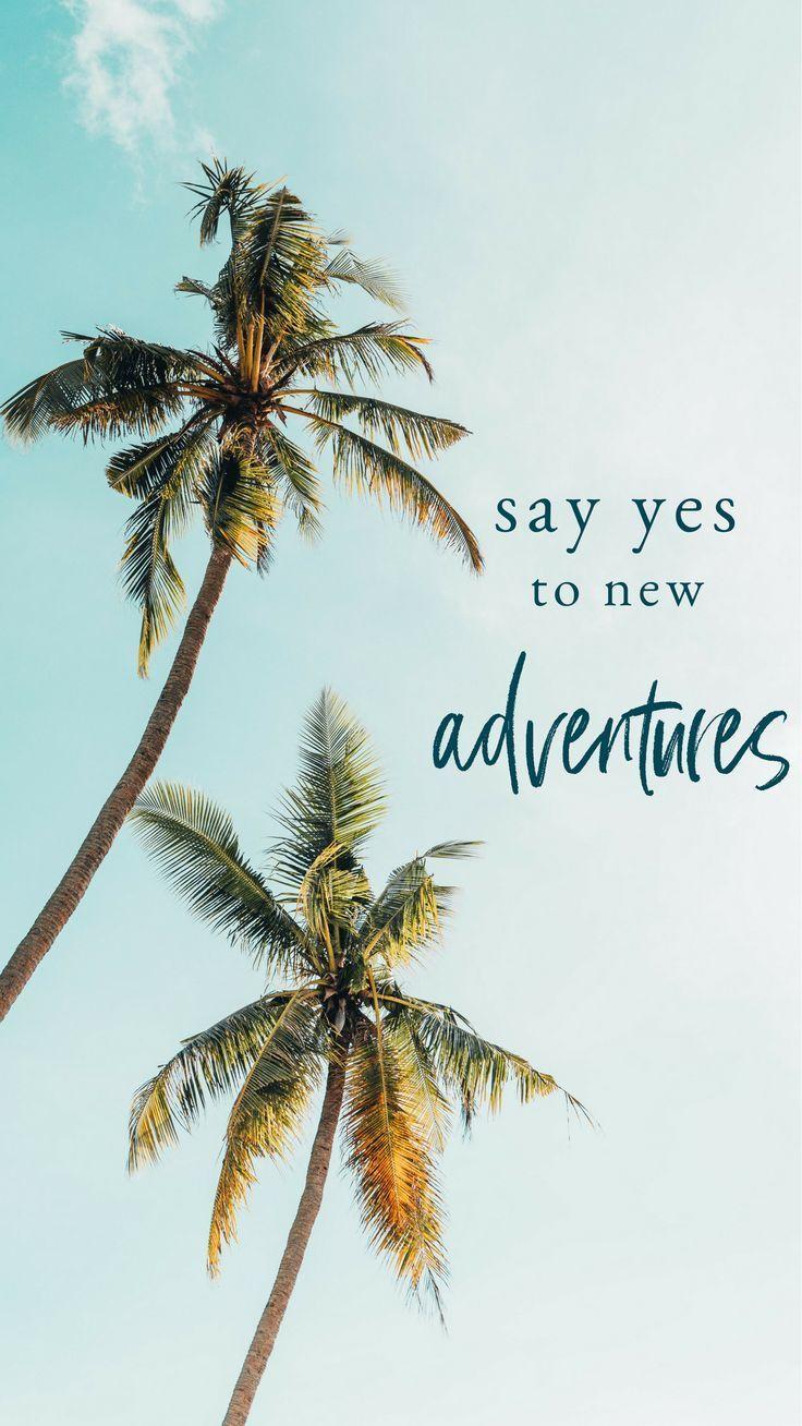 736x1308 Wallpaper for iPhone quotes to inspire wanderlust: Say yes to new adventures!. New adventure quotes, Family travel, How to memorize things