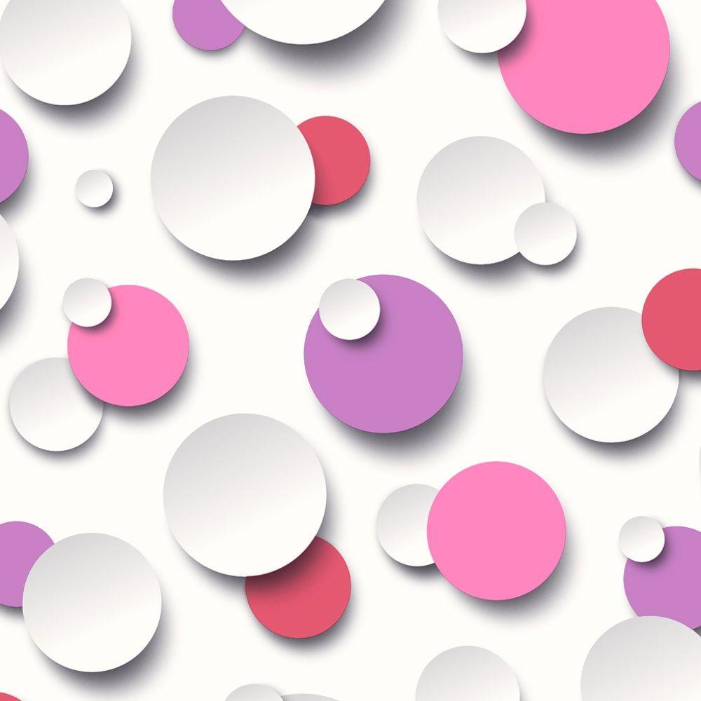 1000x1000 Just Like It Circles Polka Dot Spots Purple White Textured Designer Washable Vinyl Wallpaper J63406