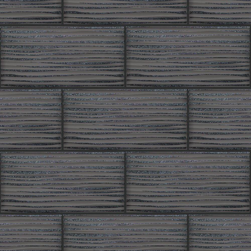 1000x1000 Holden Decor Wave Tile Black Wallpaper