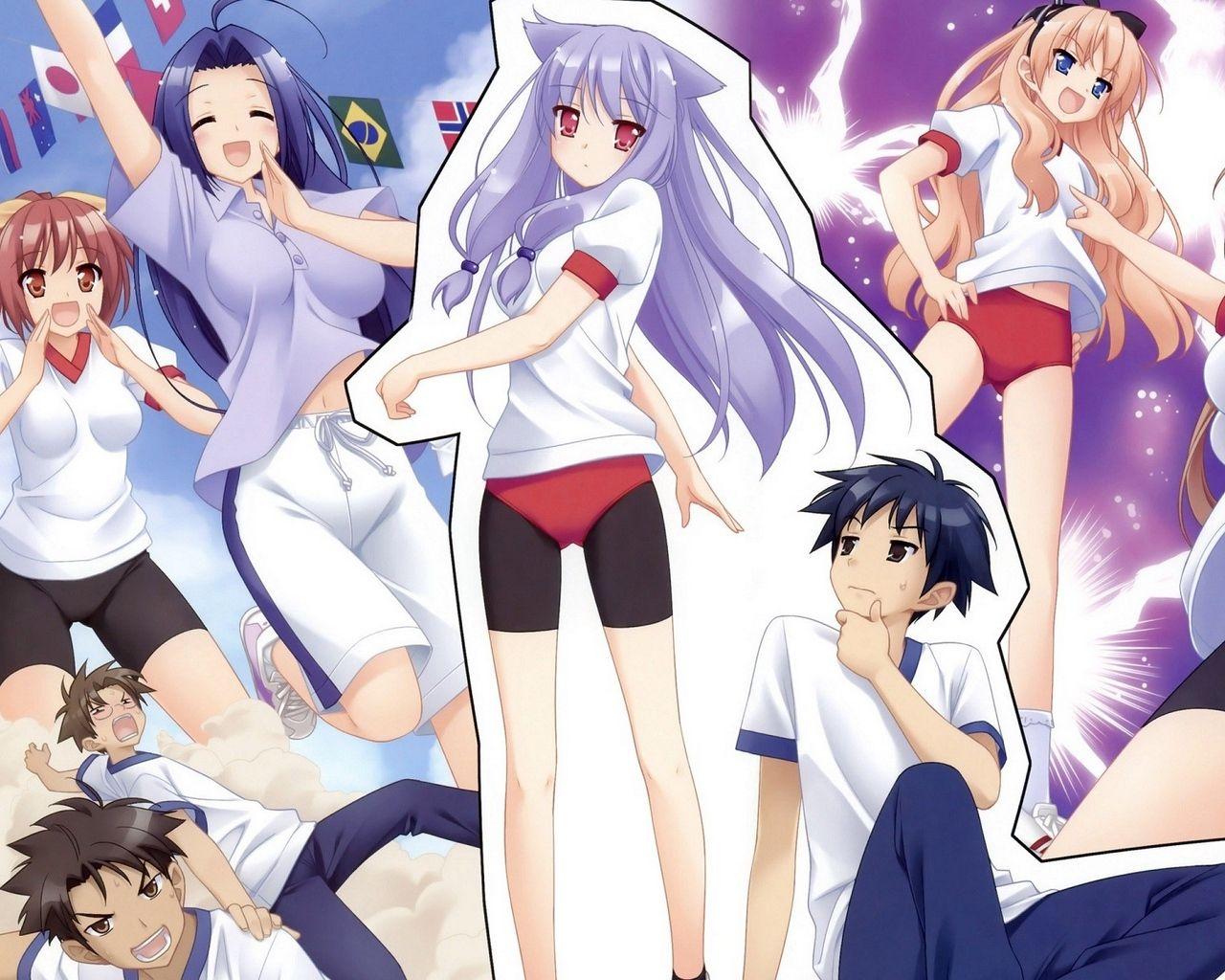 1280x1024 Download wallpaper 1280x1024 anime, crowd, sports, movement