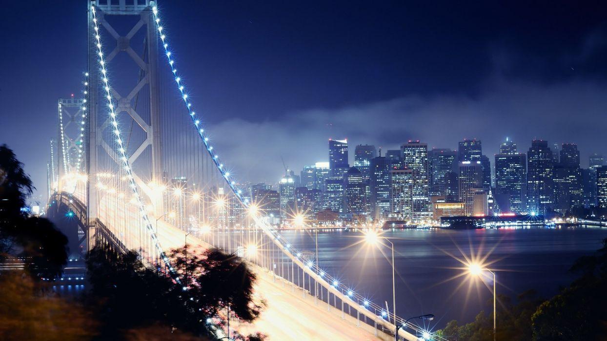 1244x700 California bay bridge San francisco night wallpaper