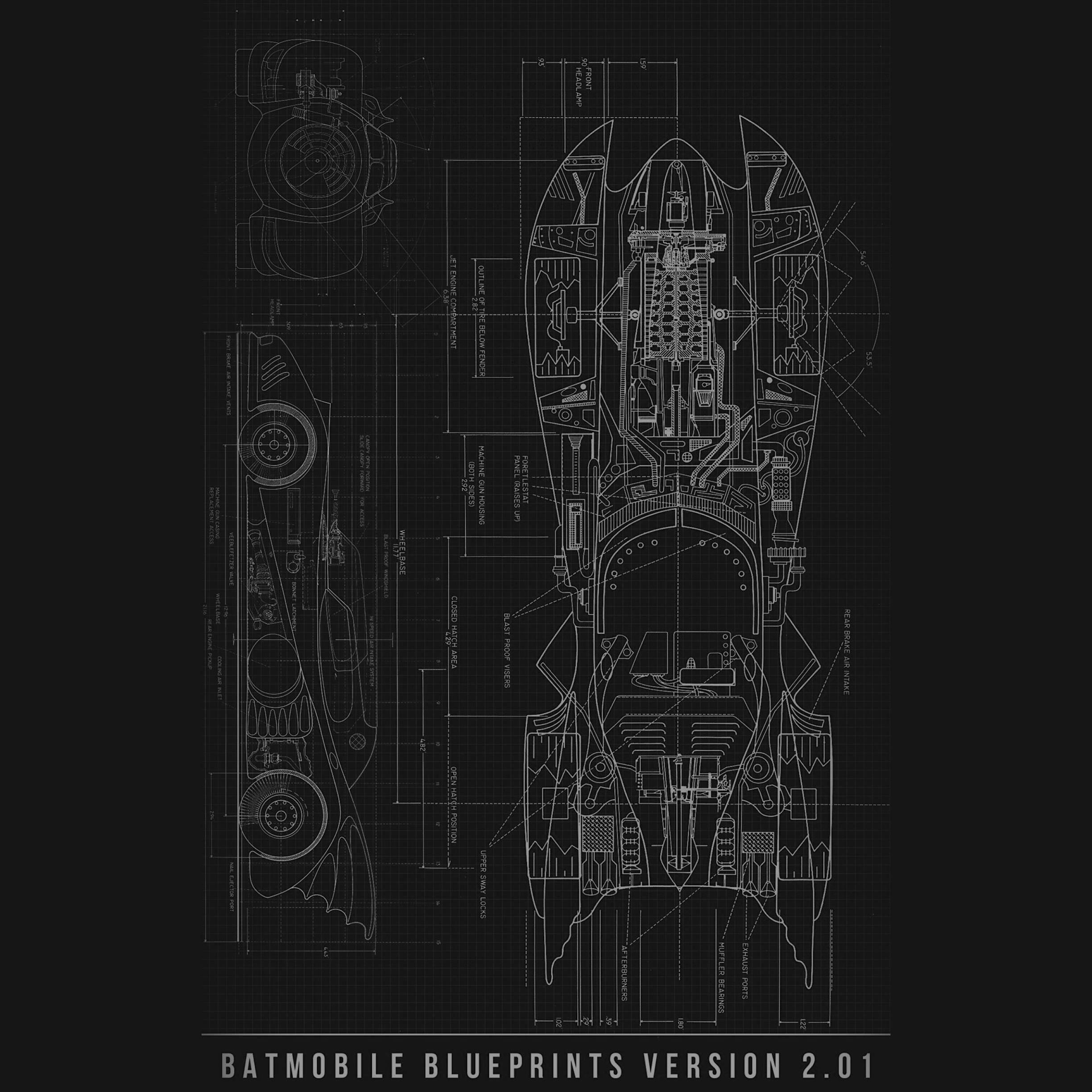 2448x2448 Cool blueprint black. wallpaper.sc iPad