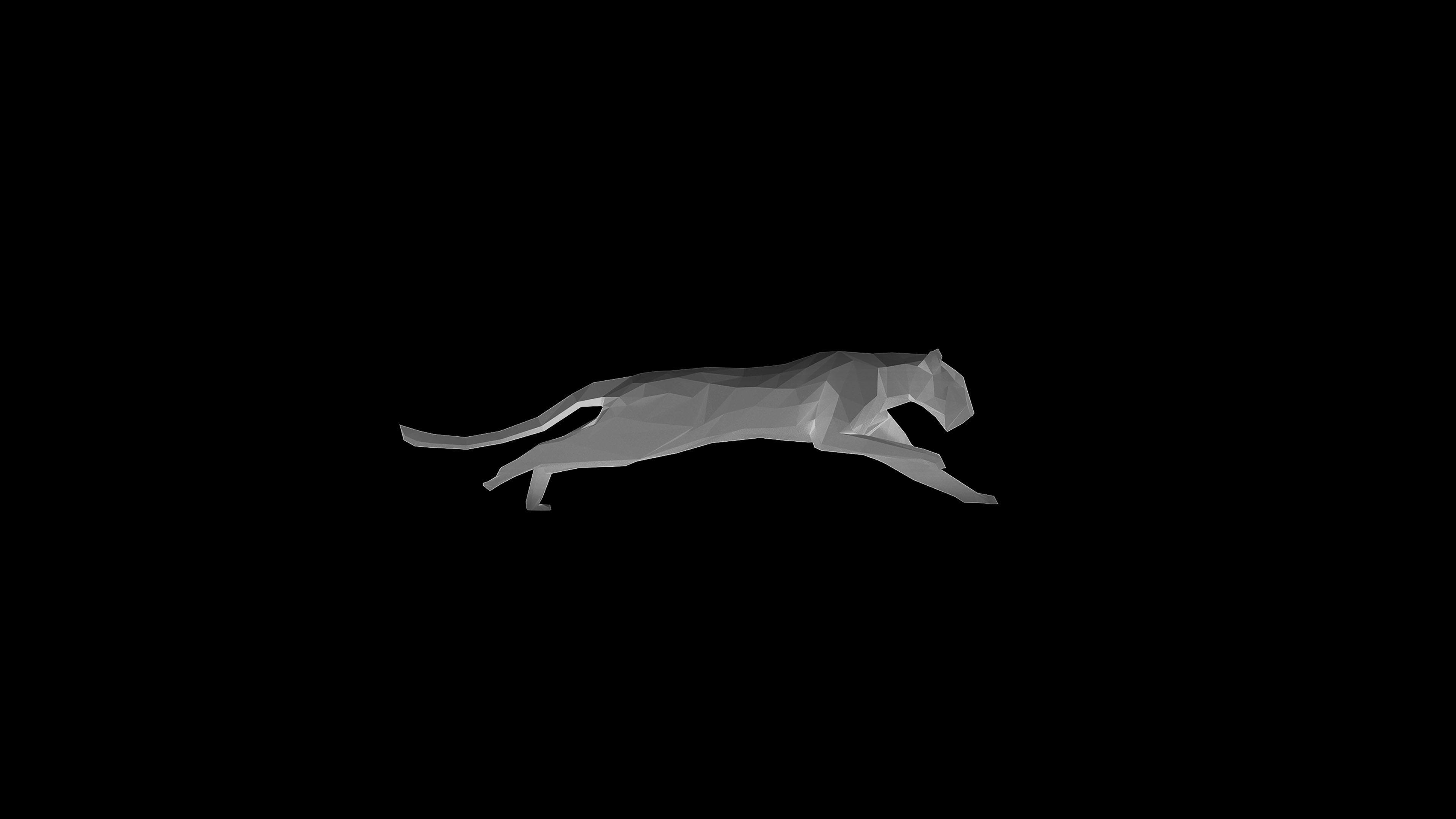 3840x2160 Running Puma Black Illust Art Minimal Wallpaper