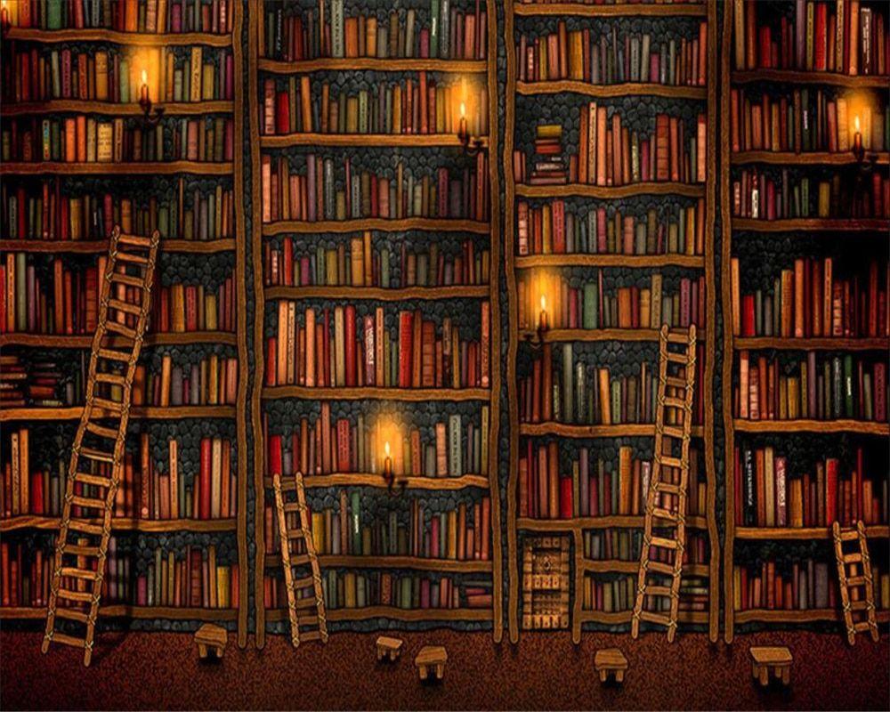 Bookshelf Desktop Wallpaper Hd