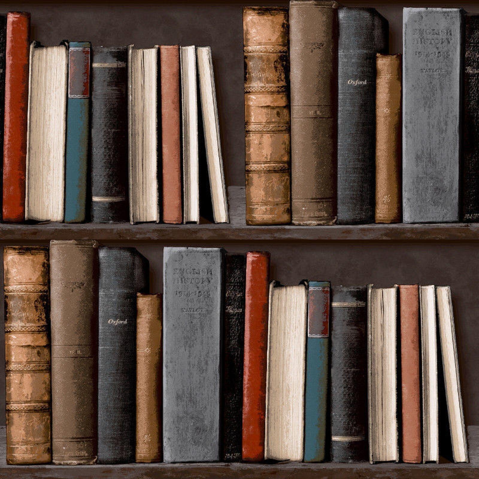 1600x1600 Details About New Grandeco Luxury Realistic Bookshelf Library Wallpaper POB 33 01 6