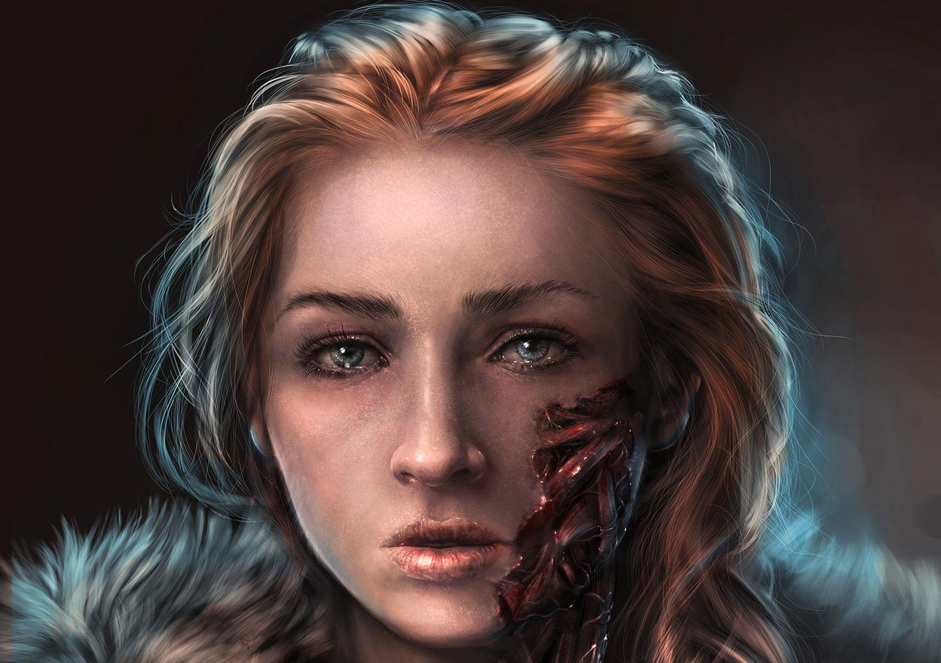 1920x1352 Sansa Stark Art 1440P Resolution HD 4k Wallpaper