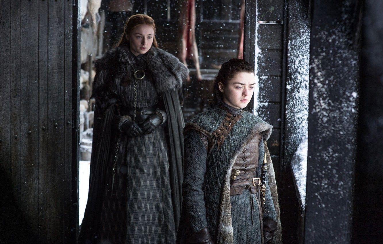 1332x850 Wallpaper Game of Thrones, Winterfell, Arya Stark, Sansa Stark