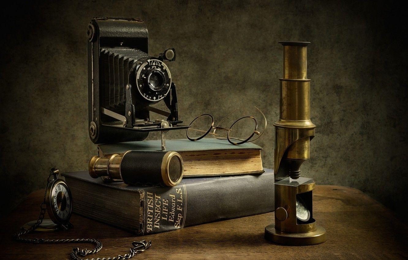 1332x850 Wallpaper books, glasses, microscope, entomologist