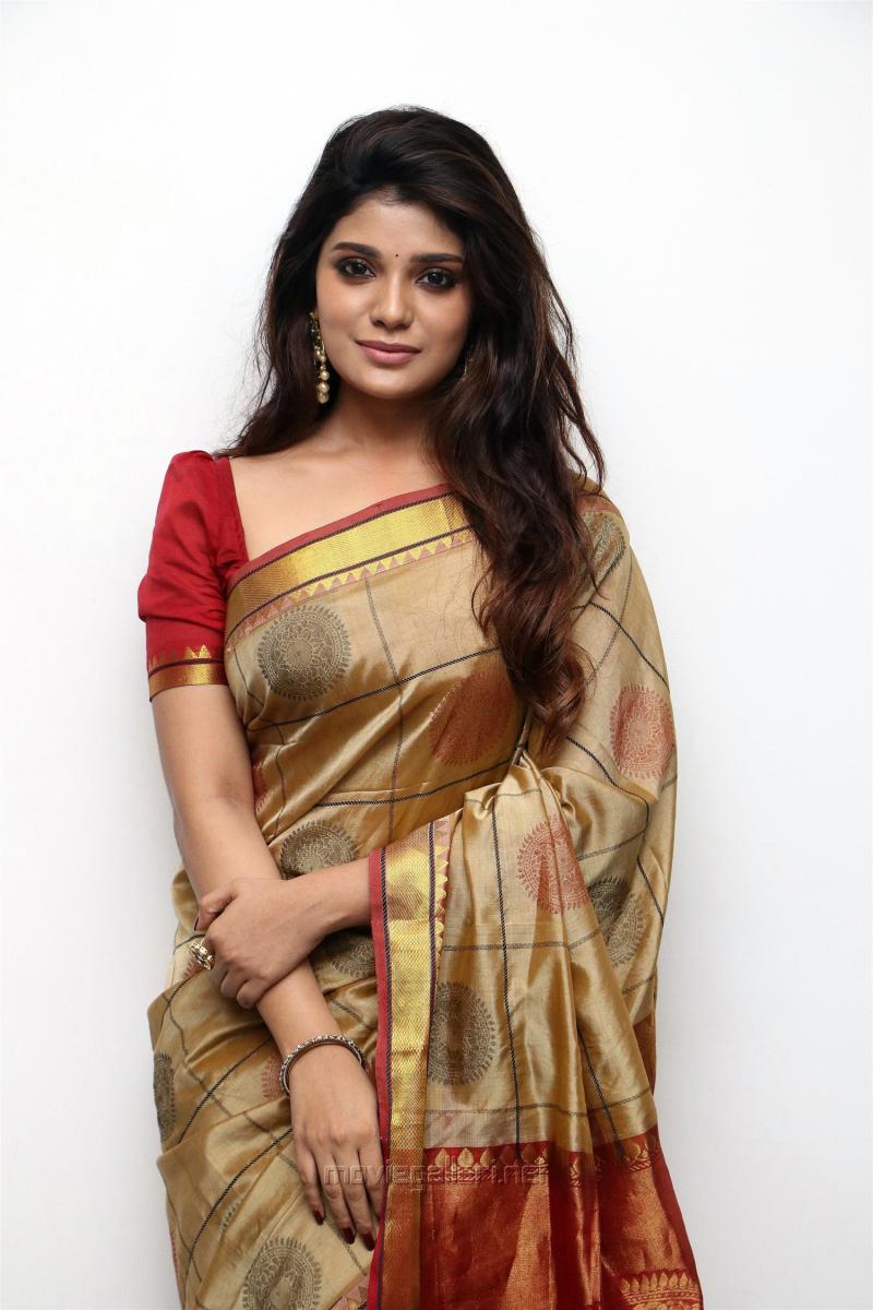 800x1200 Actress Aathmika Silk Saree Photo HD Kannai Nambathey
